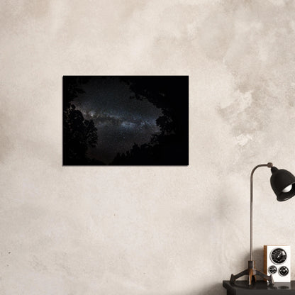Heart of the Milky Way print — Fine Art Poster mockup, wall display, Maricao astrophotography Puerto Rico.