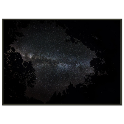 Heart of the Milky Way Maricao print — dark interior wall mockup, large format Milky Way Puerto Rico.