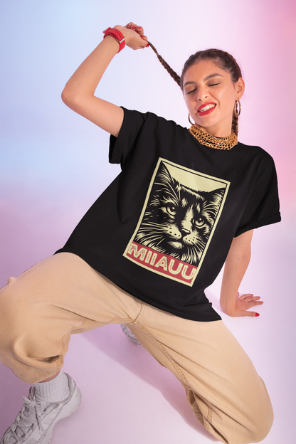 MIIAUUU – Camiseta pa' Gatos y Gatas Enchulaos 🐈‍⬛💘 