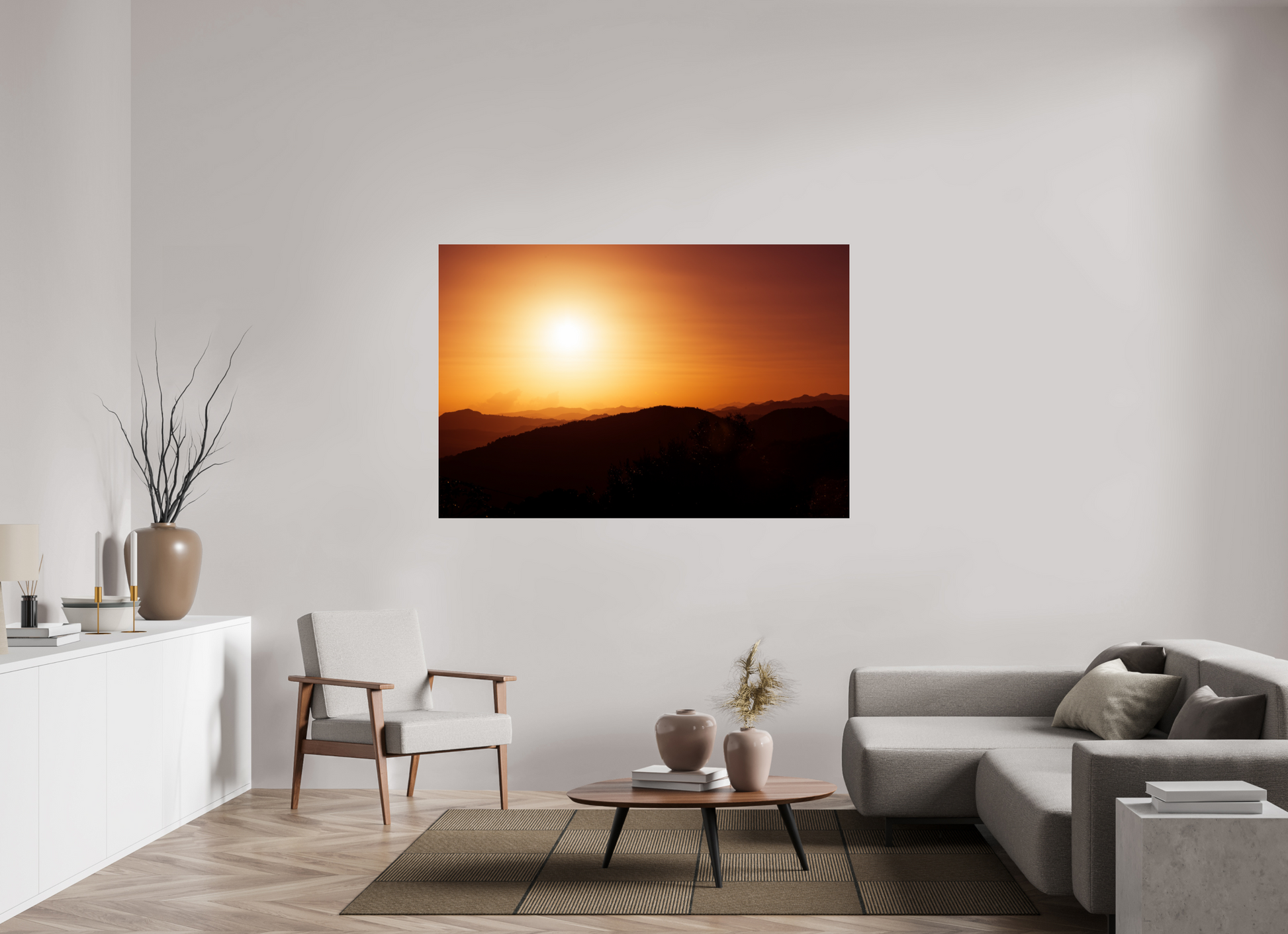 66 x 44″, Photo Print Under Acrylic Glass Sunset at El Campo