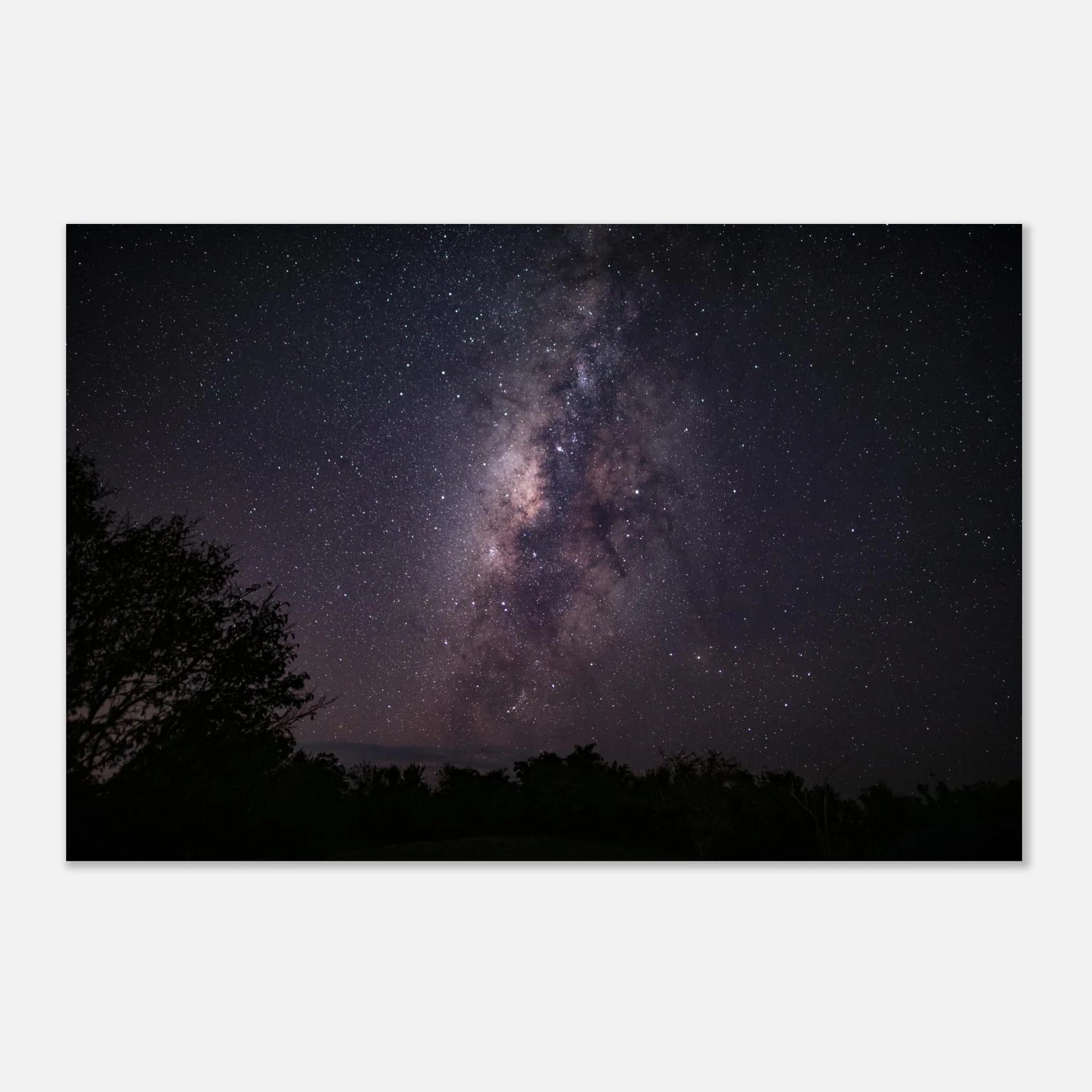 Esencia Milky Way fine art print — Aluminum Print mockup on modern interior wall, Cabo Rojo, Puerto Rico.