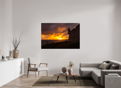66 x 44″, Fuji Crystal Paper with Acrylic Glass Sunset at Old San Juan