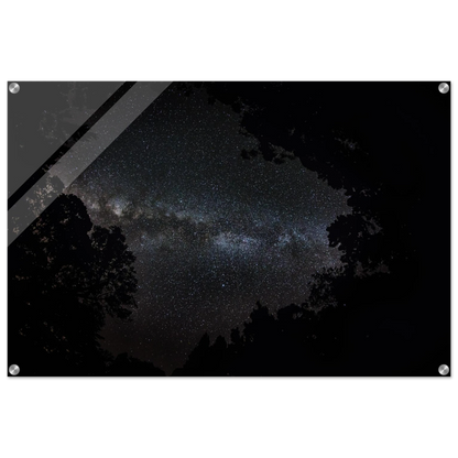 Heart of the Milky Way print — Acrylic Print detail, high-gloss face mount, Milky Way Maricao Puerto Rico.