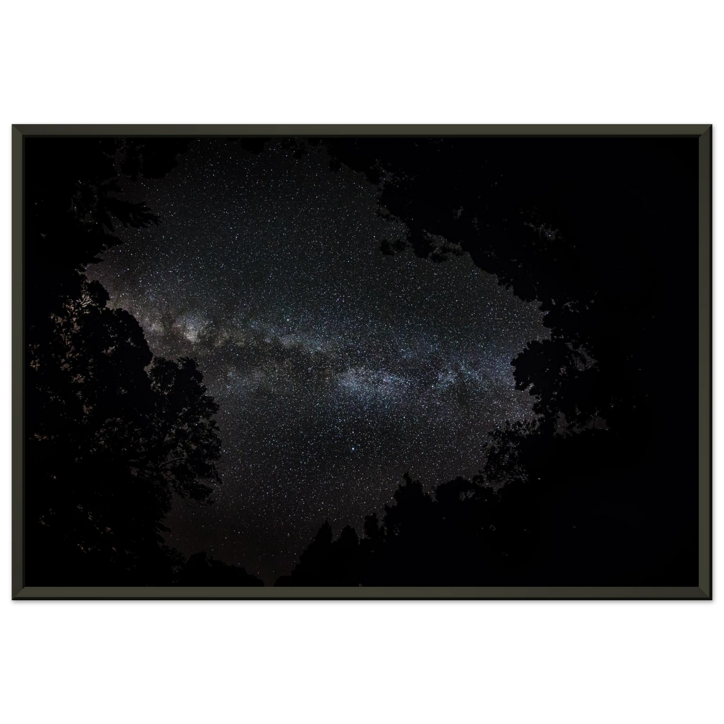 Heart of the Milky Way — Framed Poster mockup, ready to hang, Milky Way Maricao Puerto Rico.