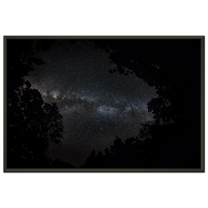 Heart of the Milky Way — Framed Poster mockup, ready to hang, Milky Way Maricao Puerto Rico.