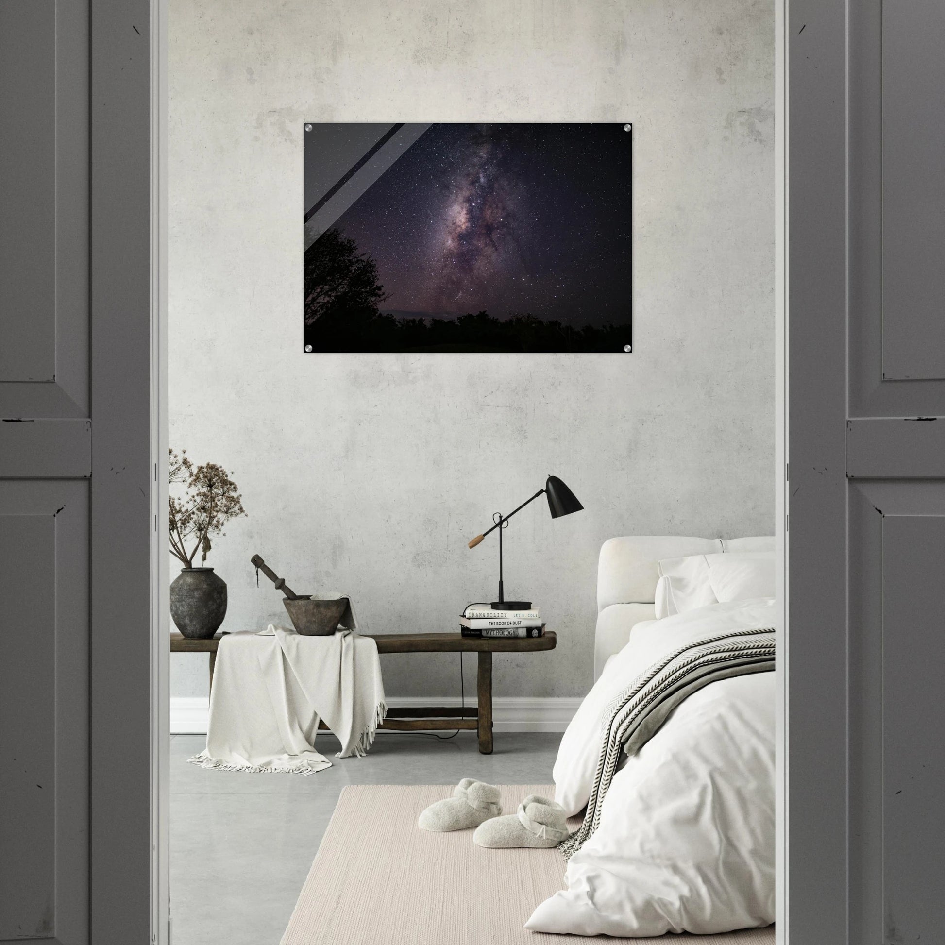 Esencia Cabo Rojo Milky Way print — gallery wall cluster mockup, small and large format Puerto Rico.