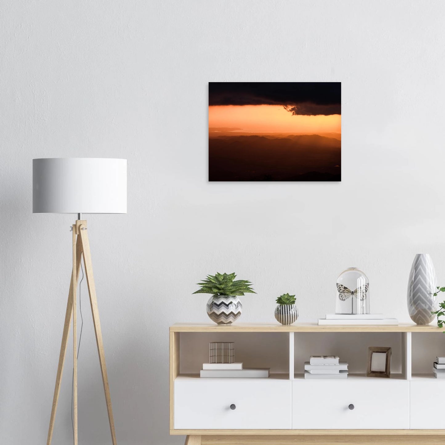 Where Maricao Meets the Sky — office wall mockup, Cordillera Central drone landscape Puerto Rico.
