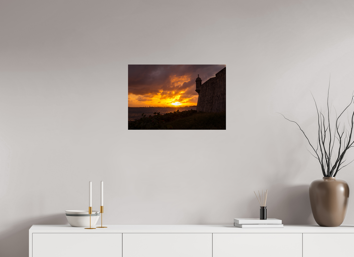 24 x 16″, Fuji Crystal Paper with Acrylic Glass Sunset at Old San Juan