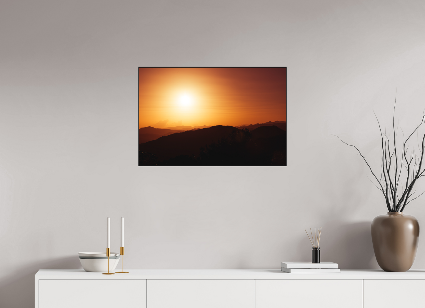 30 x 20″, Metal with Black Ultra Slim Frame Sunset at El Campo