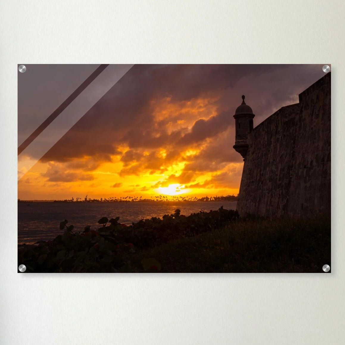 Fiery Sunset at la Garita in Old San Juan, Puerto Rico