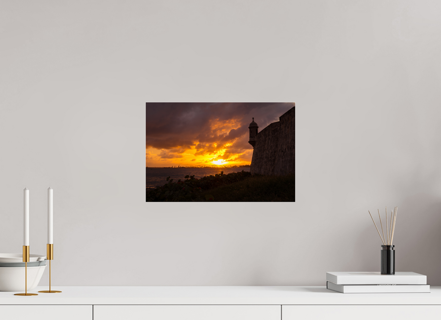 15 x 10″, Fuji Crystal Paper with Acrylic Glass Sunset at Old San Juan