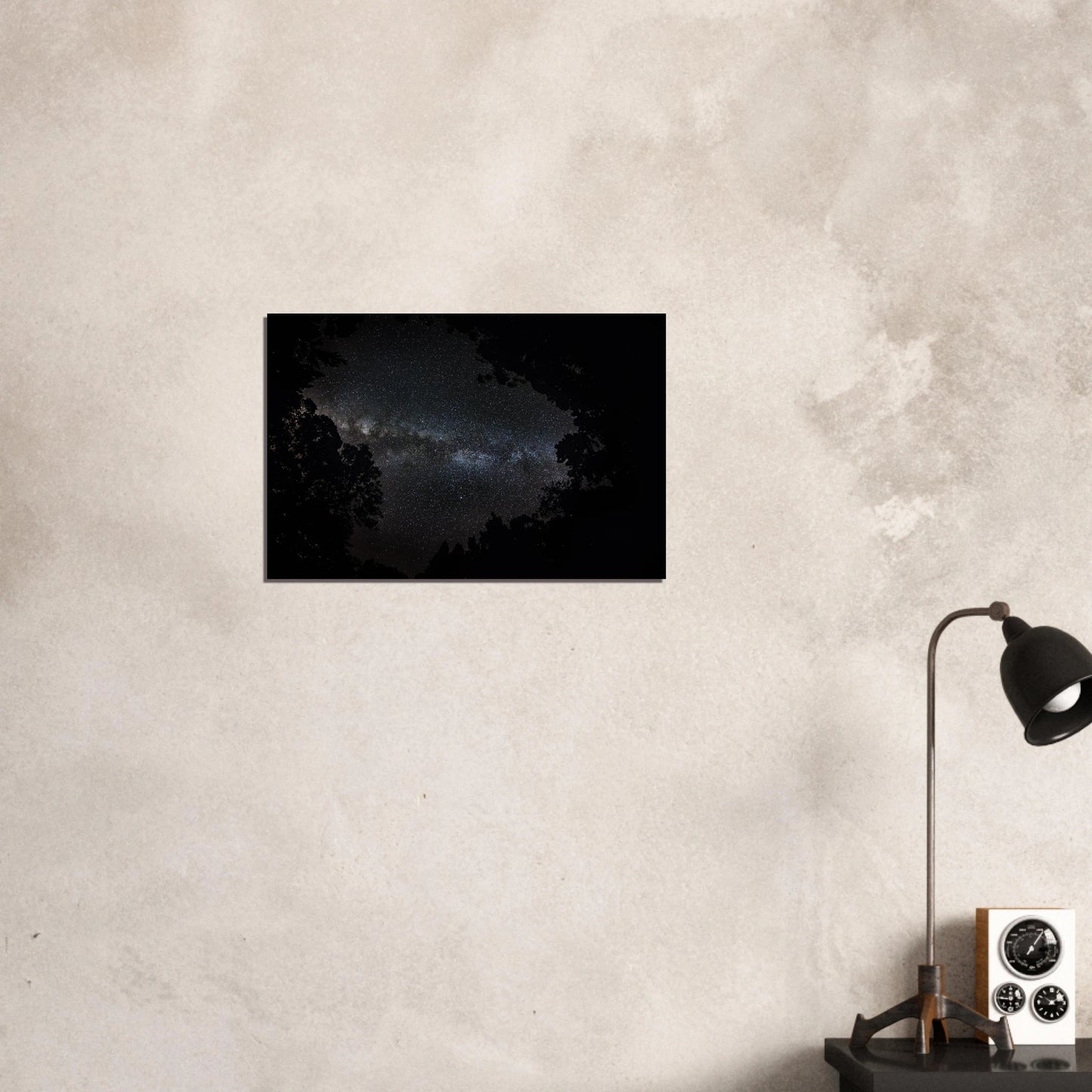 Heart of the Milky Way — Aluminum Print detail, brushed metal surface, Maricao astrophotography PR.