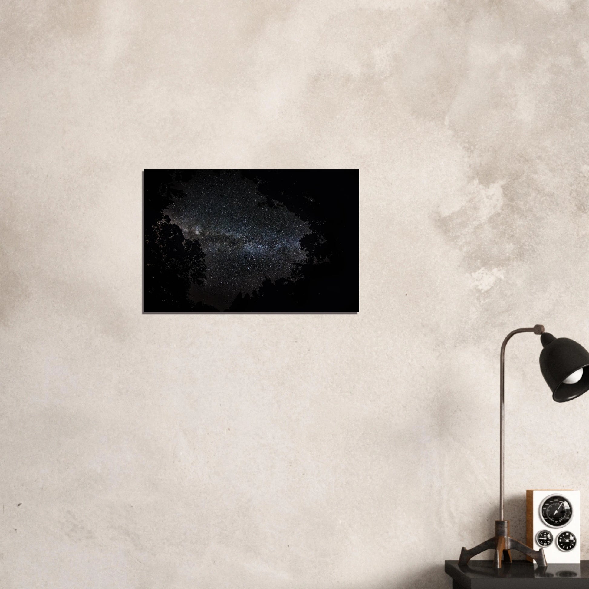 Heart of the Milky Way — Aluminum Print detail, brushed metal surface, Maricao astrophotography PR.