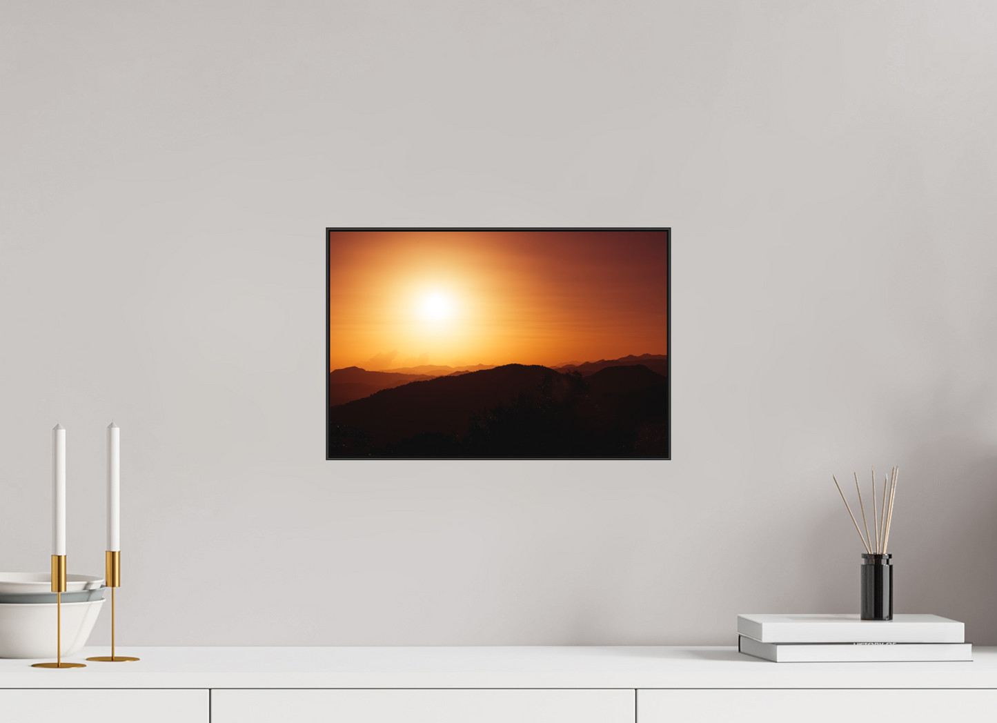 15 x 10″, Metal with Black Ultra Slim Frame Sunset at El Campo