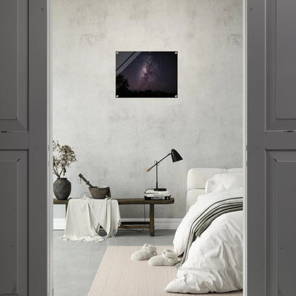 Esencia astrophotography print — Aluminum Print detail, brushed metal surface, Cabo Rojo Puerto Rico.