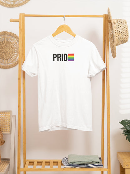 PRIDE Boricua Black Tee – Man in Office Wearing LGBTQ Rainbow Shirt Puerto Rico Style