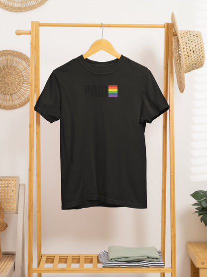 PRIDE Boricua Black Tee – Woman Urban Street Style LGBTQ Rainbow Pride Puerto Rico