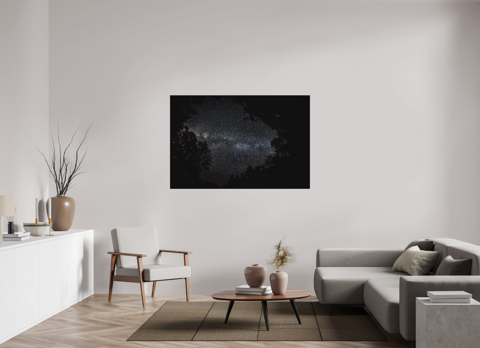 60 x 40″, Metal with Black Ultra Slim Frame Heart of the Milky Way