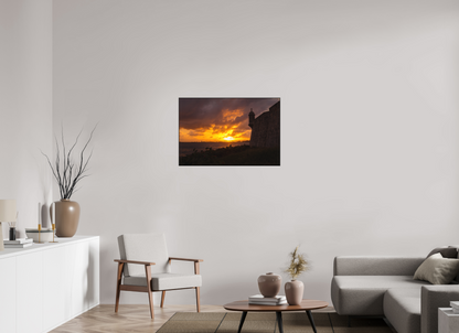 36 x 24″, Metal Matte Print with Aluminum Slim Frame Sunset at Old San Juan