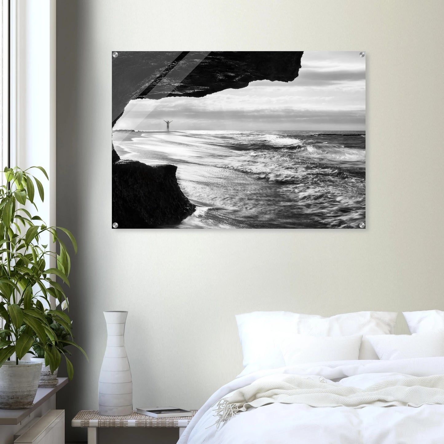 Libre black and white print — gallery wall mockup, fine art photography Aguadilla Puerto Rico.