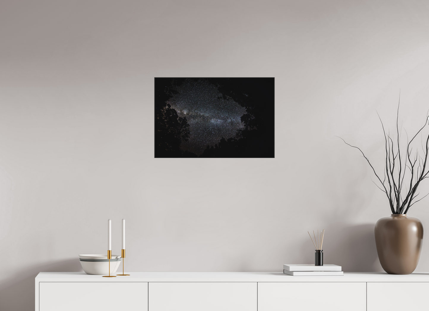 24 x 16″, Metal with Black Ultra Slim Frame Heart of the Milky Way