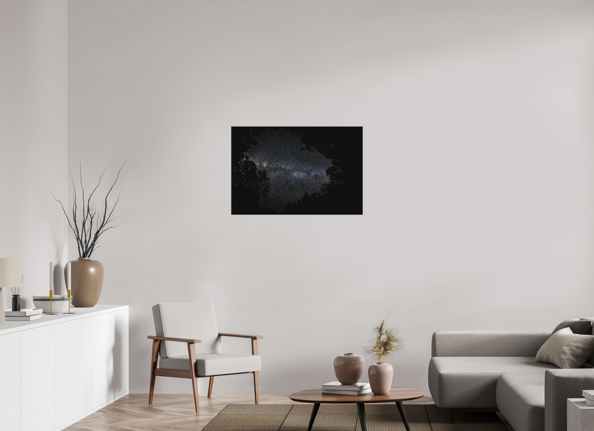 36 x 24″, Metal with Black Ultra Slim Frame Heart of the Milky Way