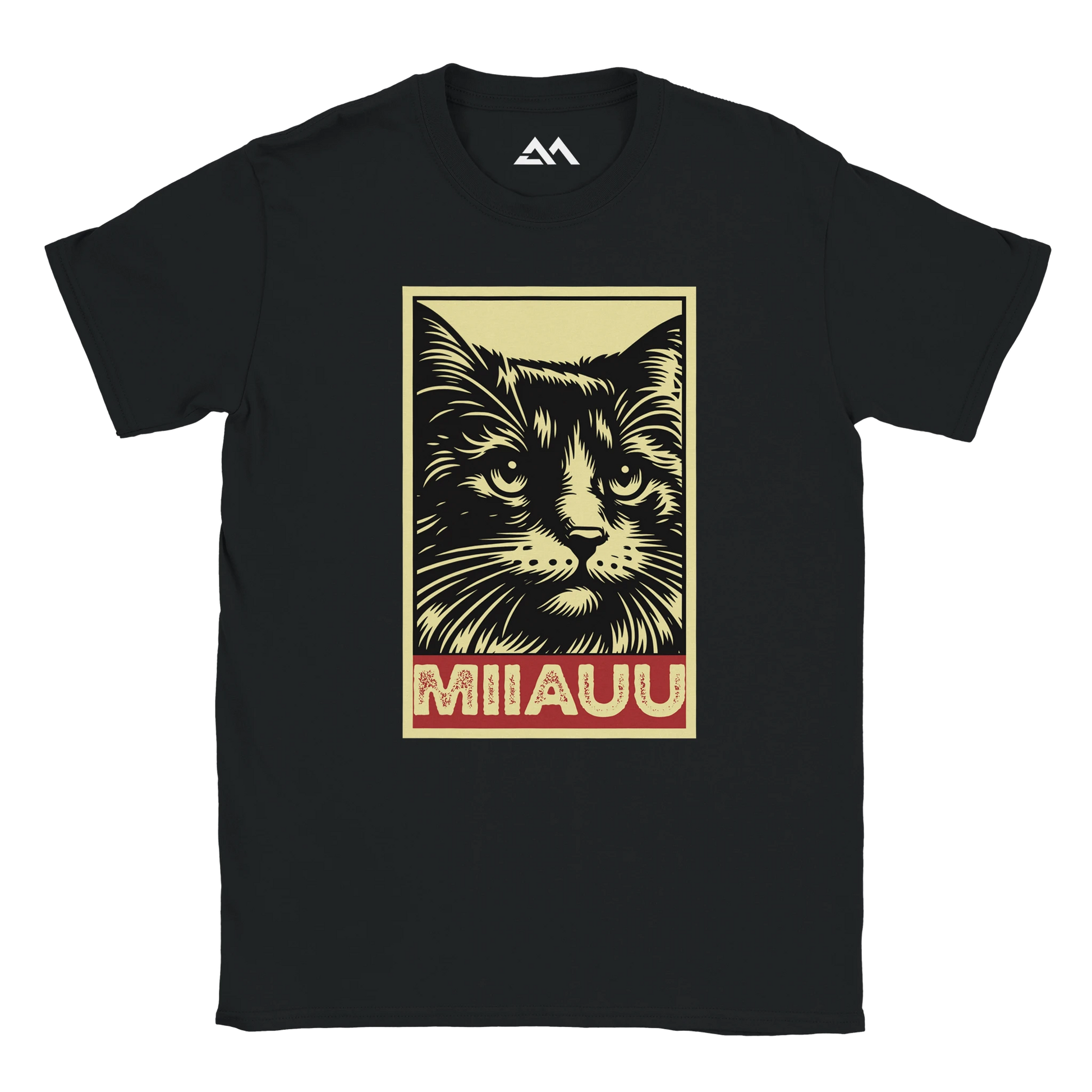 MIIAUUU cat tee — graphic closeup detail, cat design Puerto Rico unisex streetwear shirt.