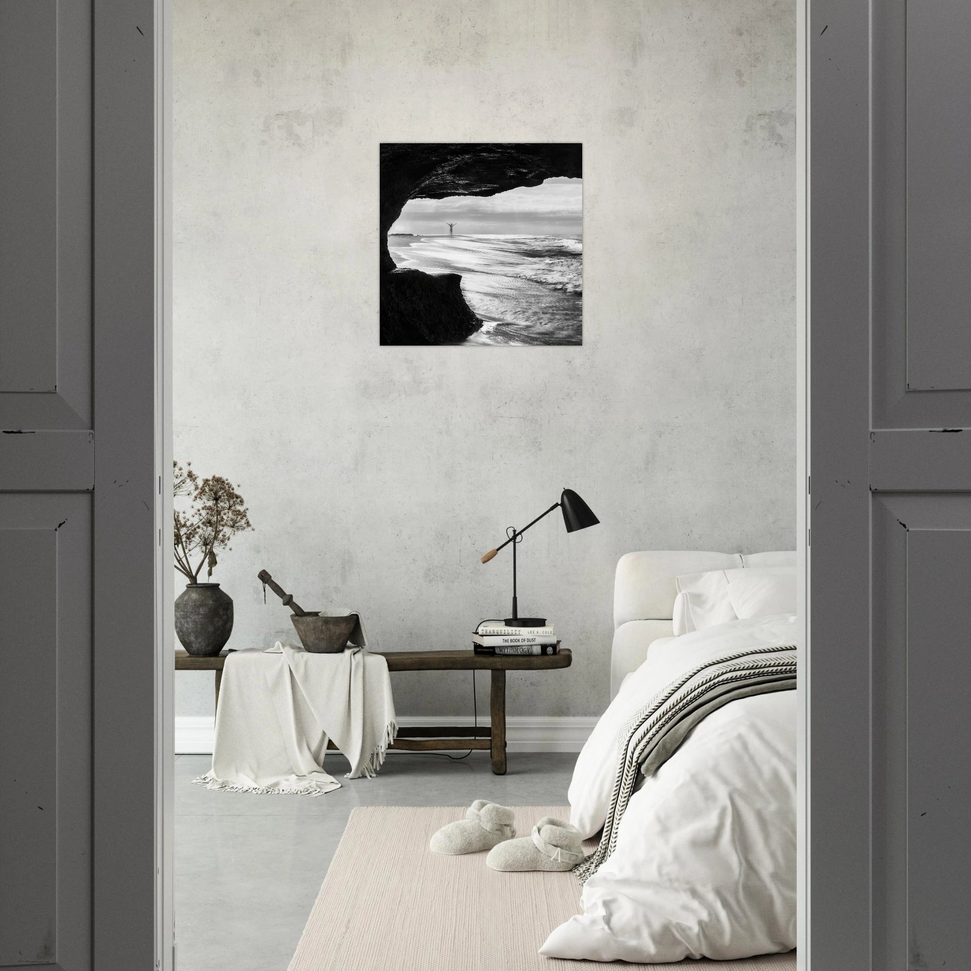 Libre B&W seascape print — Fine Art Poster tube packaging, open edition Aguadilla Puerto Rico.