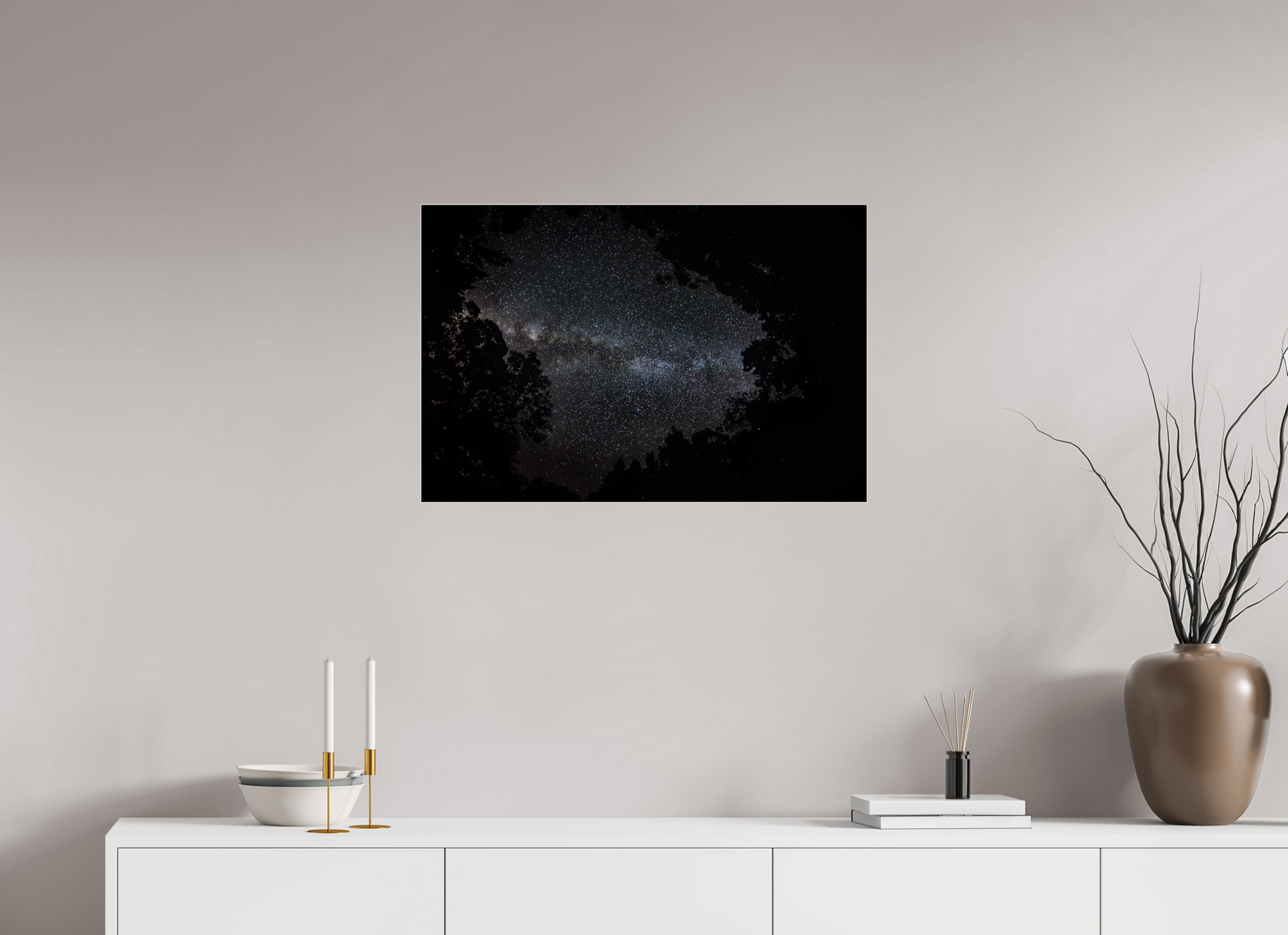 30 x 20″, Acrylic with Thin Silver Aluminum Frame Heart of the Milky Way